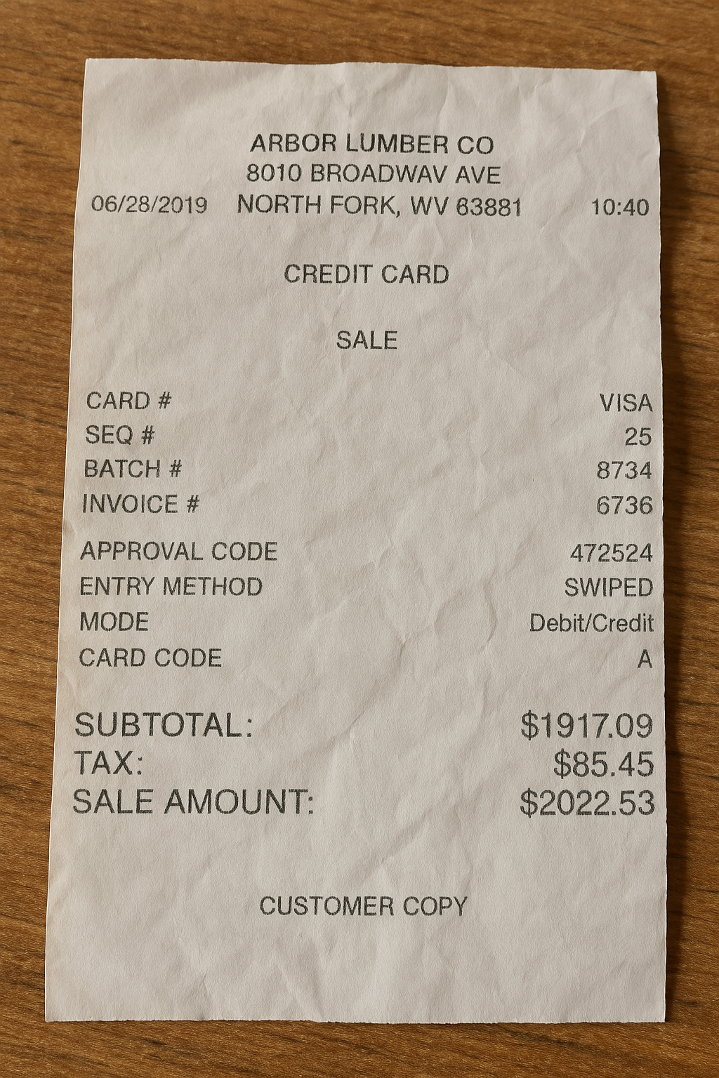 Customer Copy