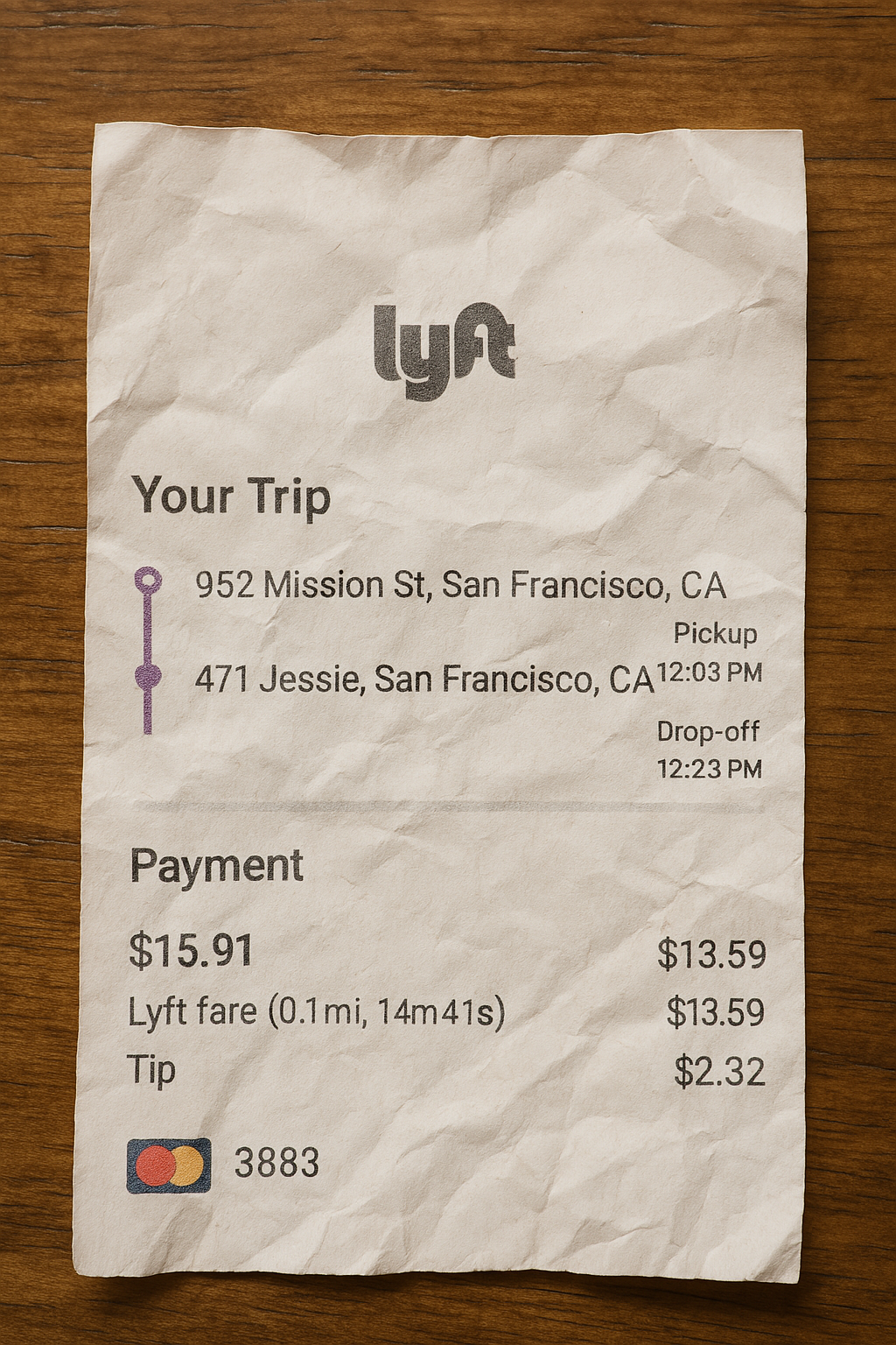 Lyft Receipt