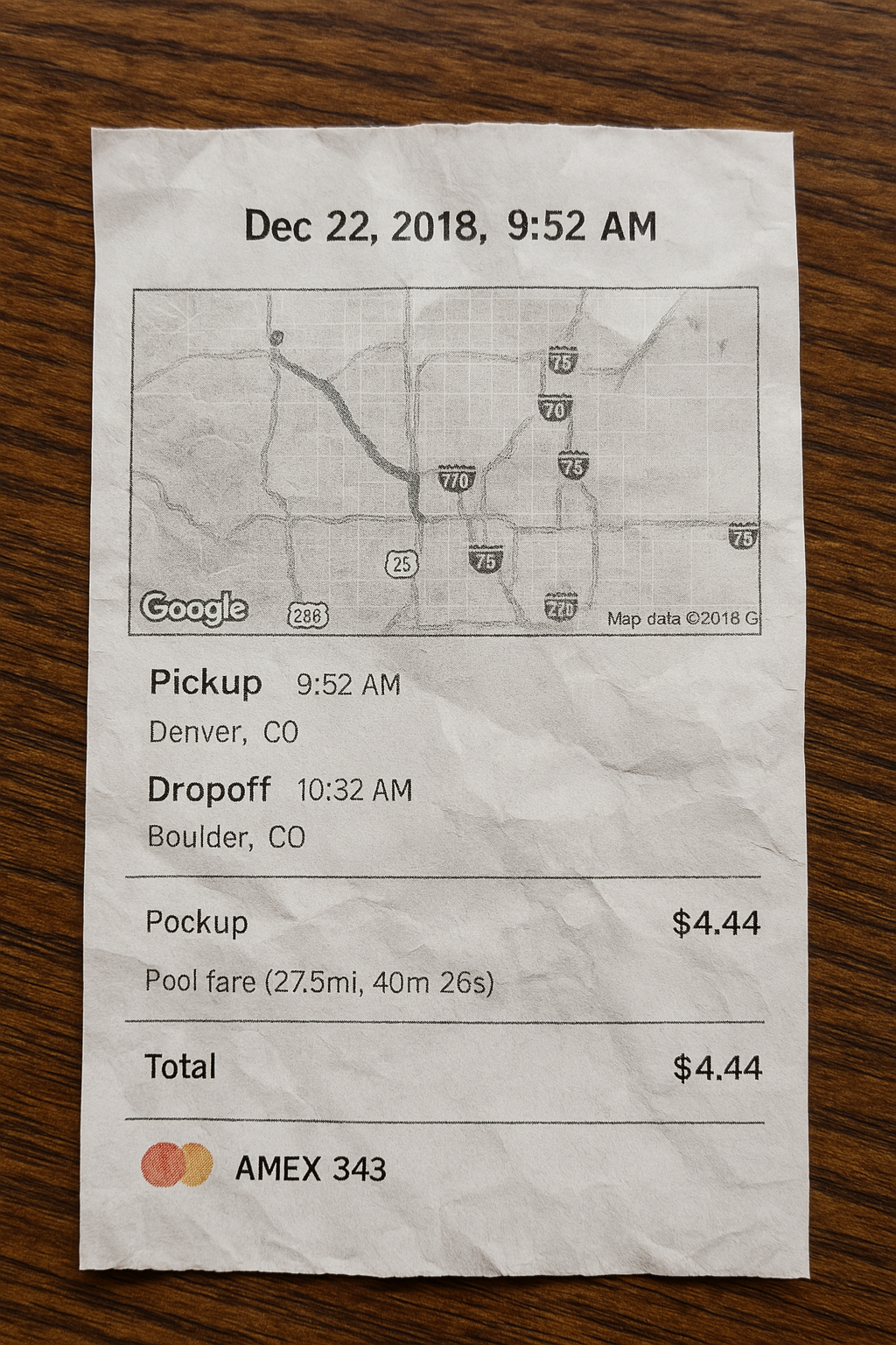 Rideshare Receipt