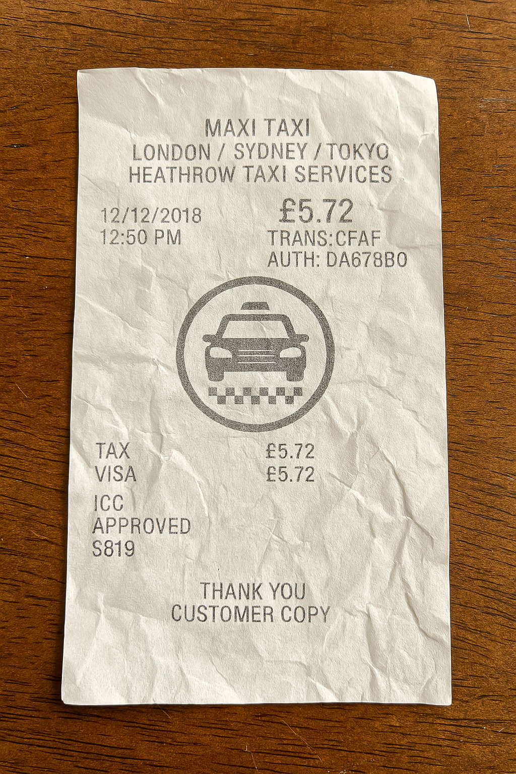 Transportation Receipt